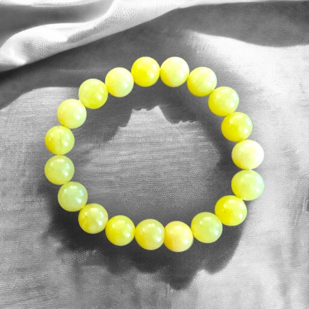 Lemon Jade Bracelet 10mm Natural Stones Stretch Crystals Healing Bracelet Unisex